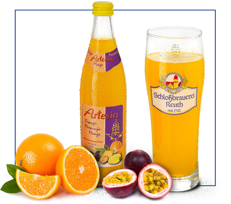 Artesia OrangeMaracujaMango (Kiste 0,5l Flaschen) schlossbrauereireuth.de
